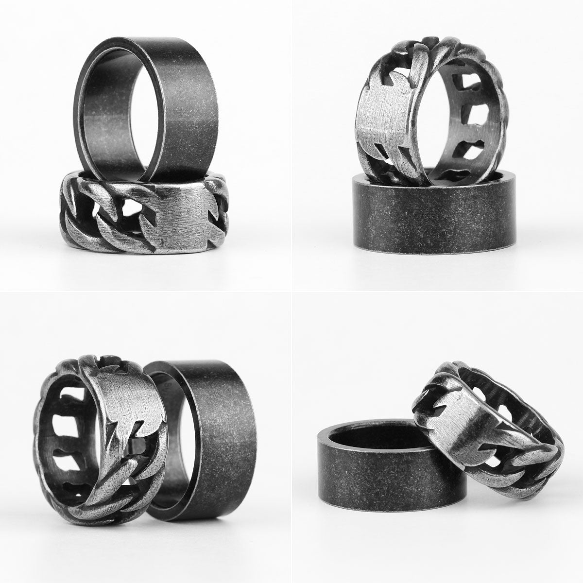Mens Vintage 316L No Fade Stainless Steel Street Wear Bike Fashion Rings