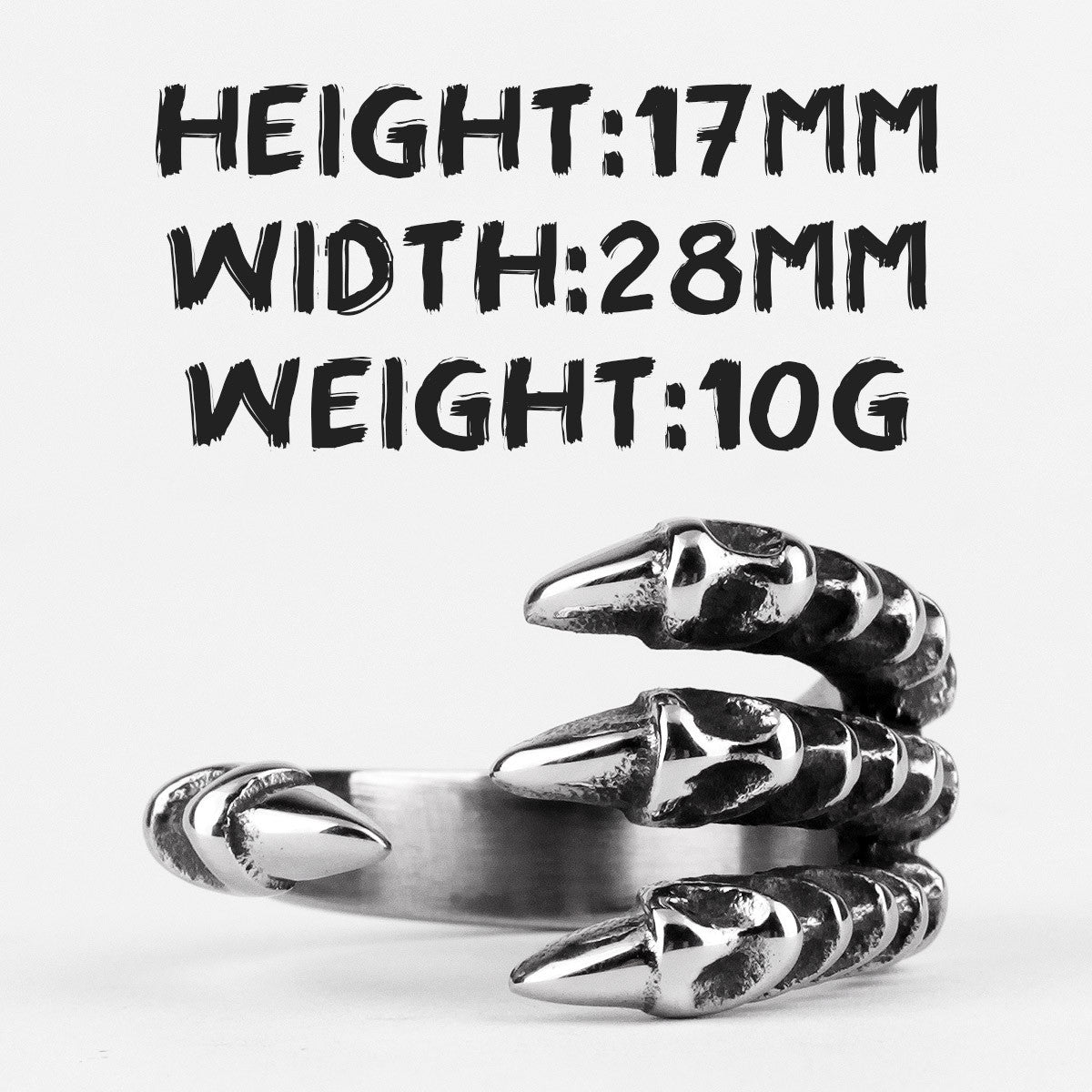 316L Dragon Claw Hand Bone No Fade Stainless Steel Street Wear Mens Fashion Rings