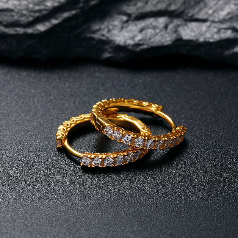 Hoop Classic | 925 Sterling Silver Prong Set Round Stud VVS Diamond CZ Hoop Earrings