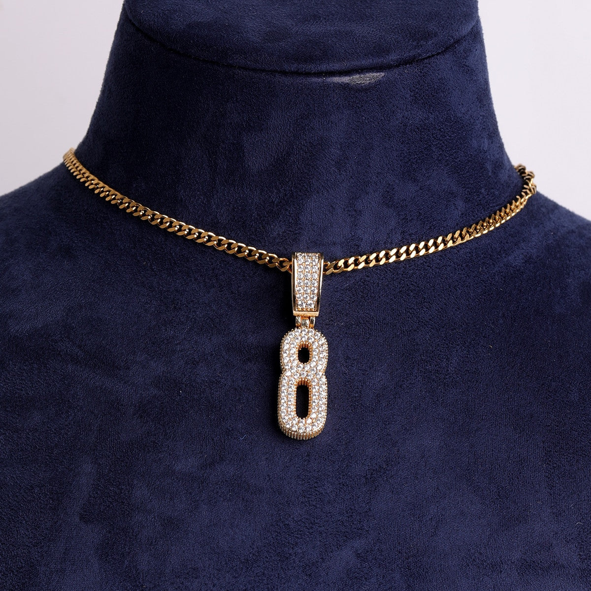The Digits | VVS Diamond CZ Cluster Stone Number Iced Blinged Out Pendants