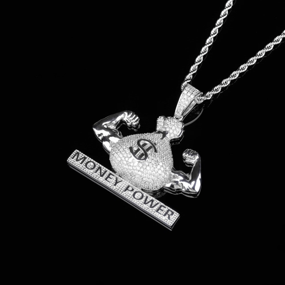 Money Power Strong Arms So Sleeves 18k Gold 925 Silver Money Bag Pendant