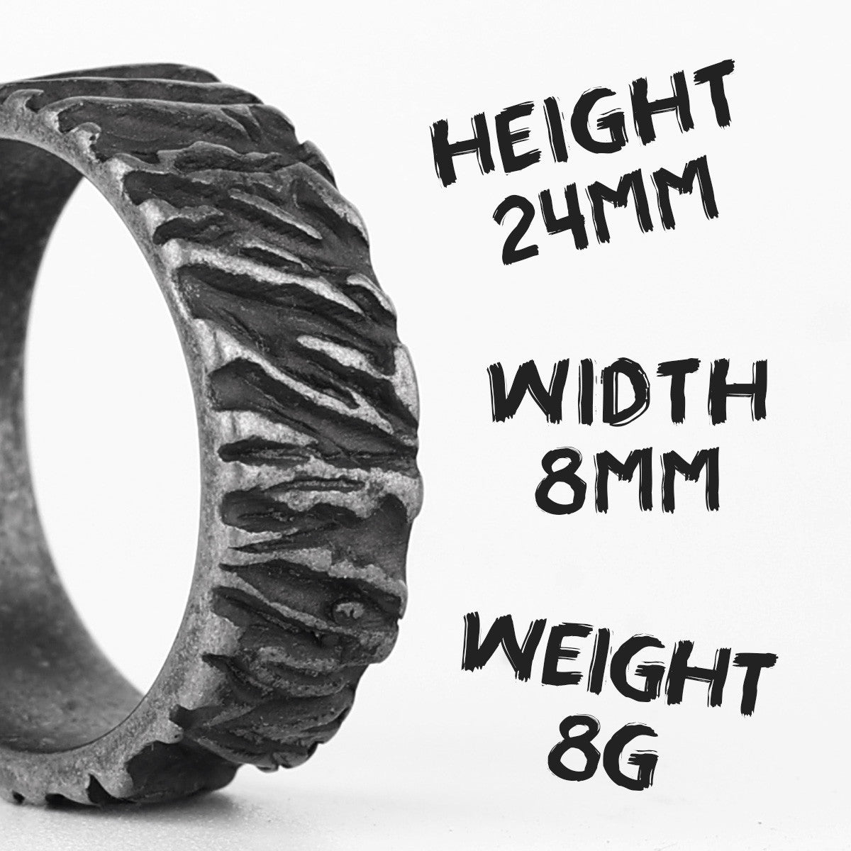 Volcano | Solid Stainless Steel Volcanic Lava Designer Street Wear Ring