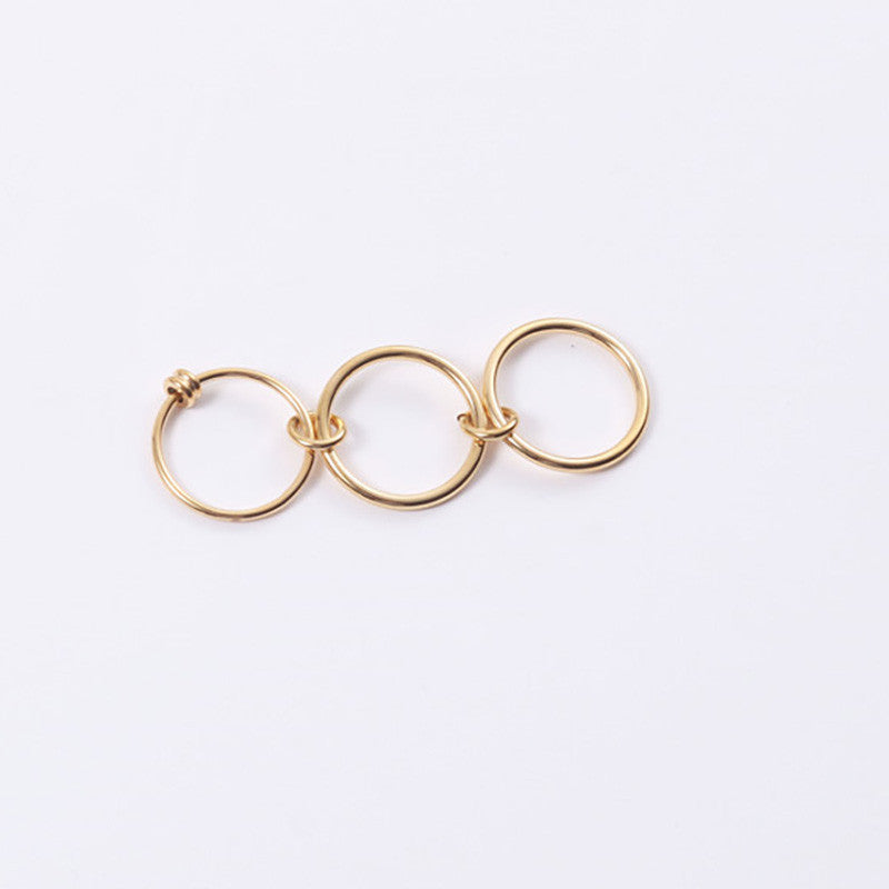 Solid Stainless Steel 18k Gold No Fade Multiple Layers Strand Loop Index Finger Rings