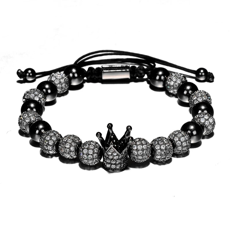 Claim The Throne | Luxury Crown Charm VVS Diamond CZ Iced Blinged Out Bracelet
