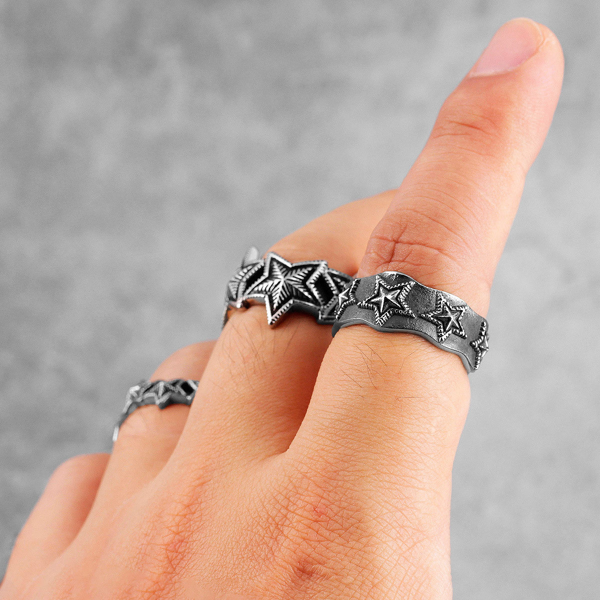 Starfish | 316L Solid Stainless Steel Starfish Star Unique Personality Rings