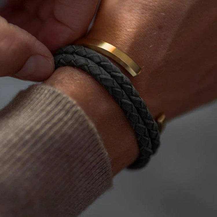 Clean Classic | Solid No Fade Stainless Steel 18k Gold Cuff Street Wear Bracelets