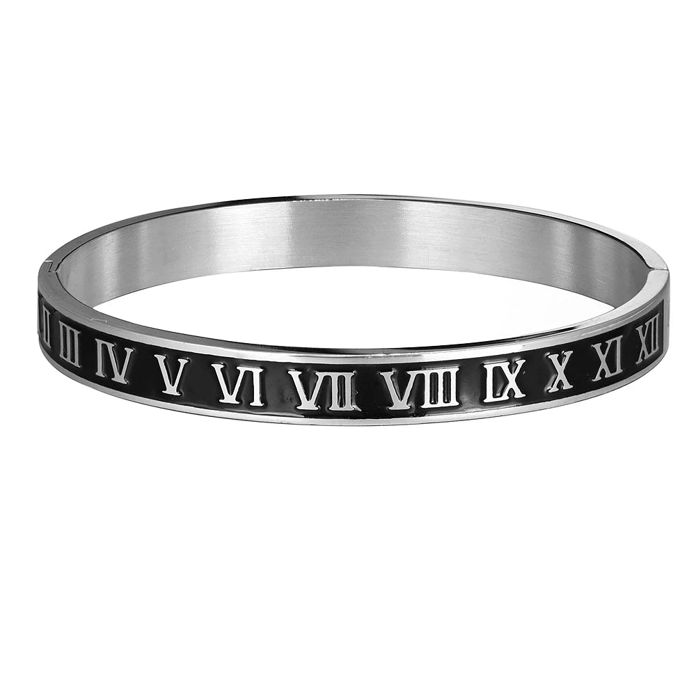 The Empire | Stainless Steel Roman Numeral Carved Men's Luxury Bracelets