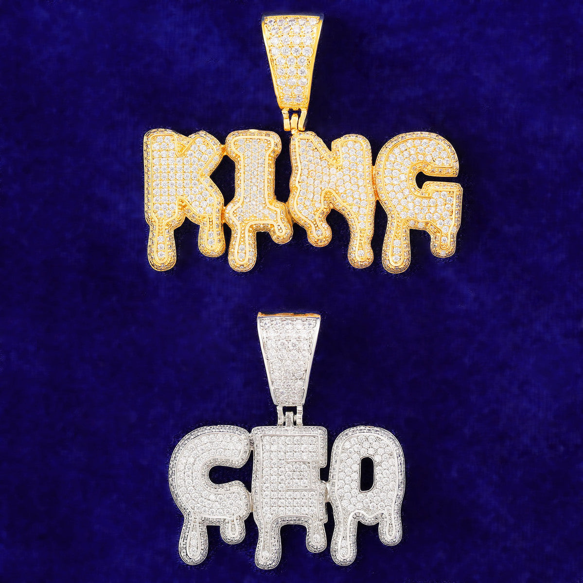 Drip King | Superstar Prong Set Cluster Stone Custom Made Hip Hop Pendant
