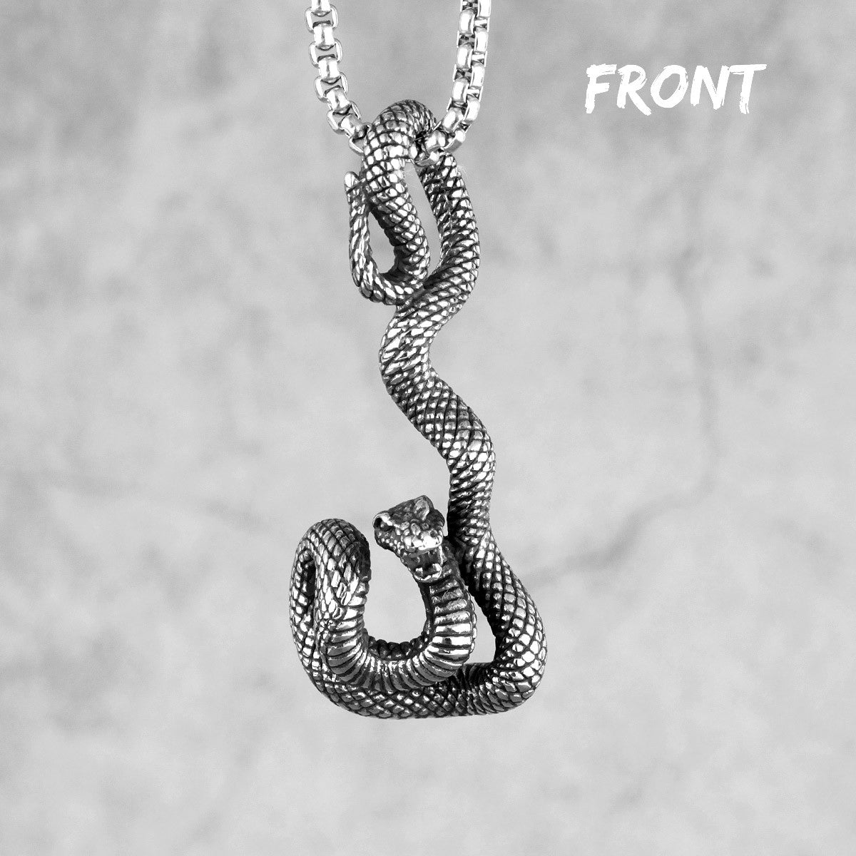 The Viper | Stainless Steel Striking Viper Snake Street Wear Hip Hop Pendant Chain
