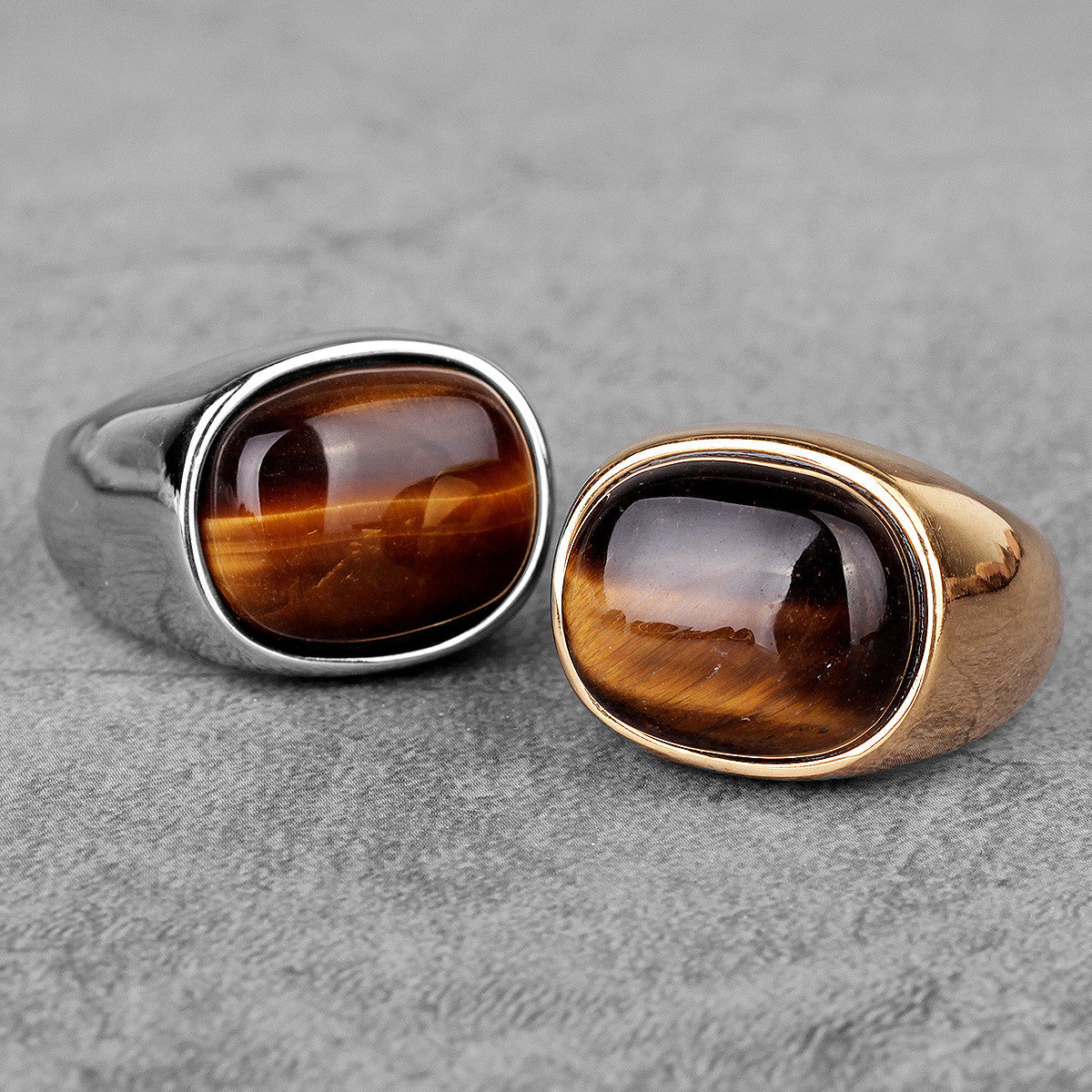 Wood Grain | 316L No Fade Stainless Steel Luxury Hip Hop Street Wear Rings