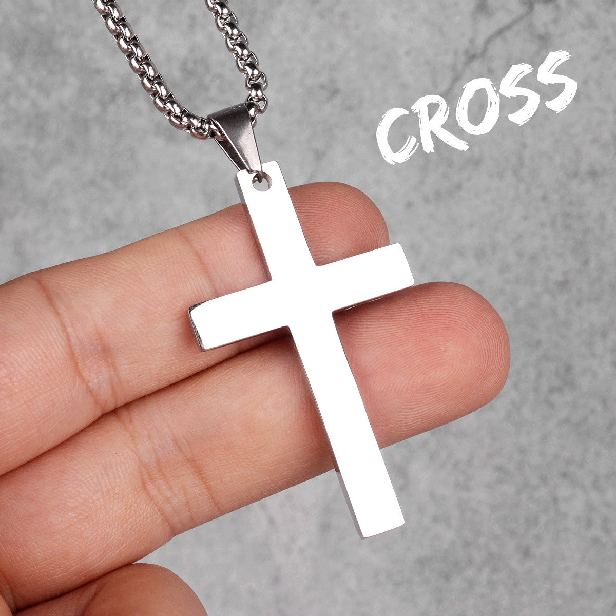 Escape The Flames | Simple Style 316L Stainless Steel Spiritual Cross Pendant