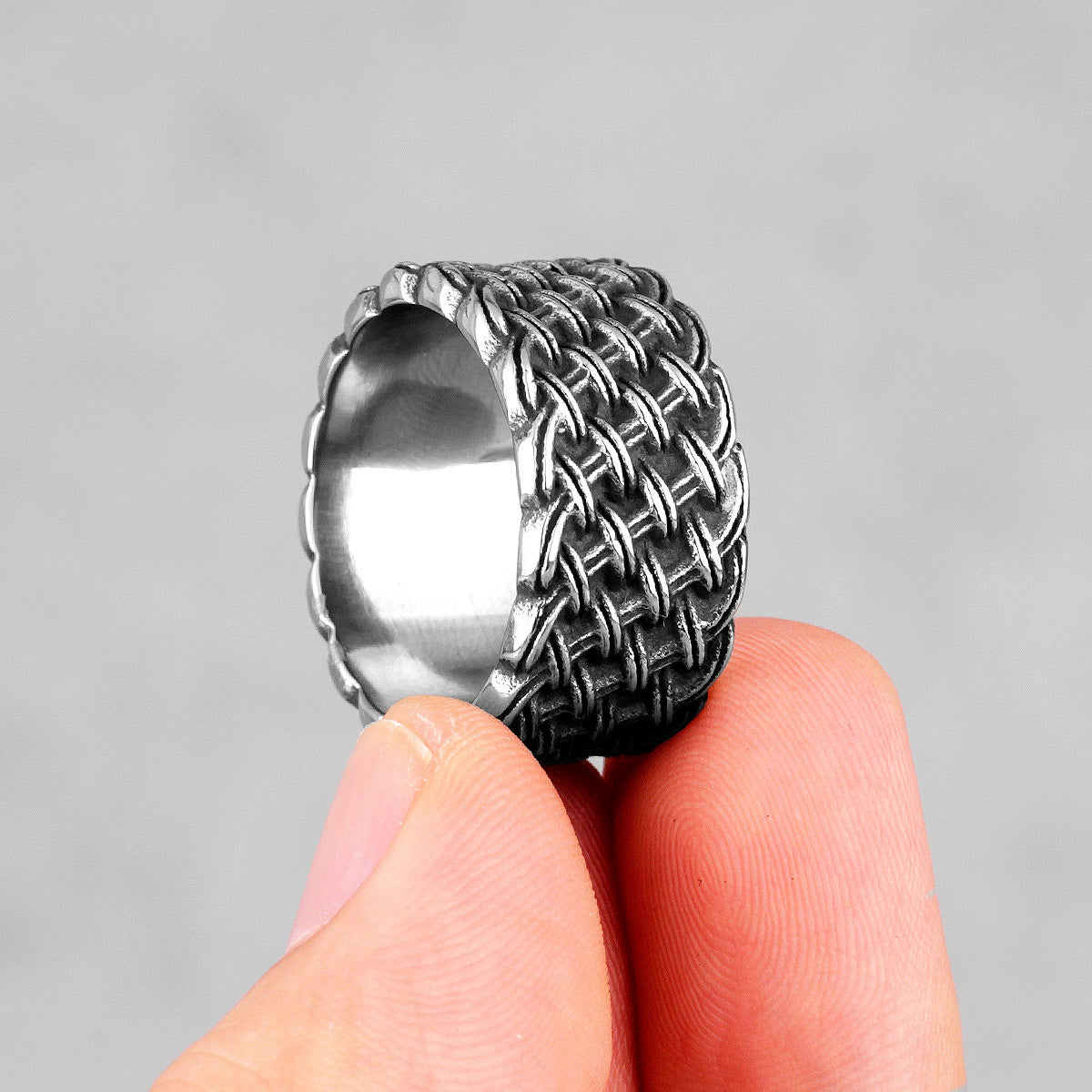 Mens Couples No Fade Stainless Steel Interweaving Love Casual Street Wear Rings