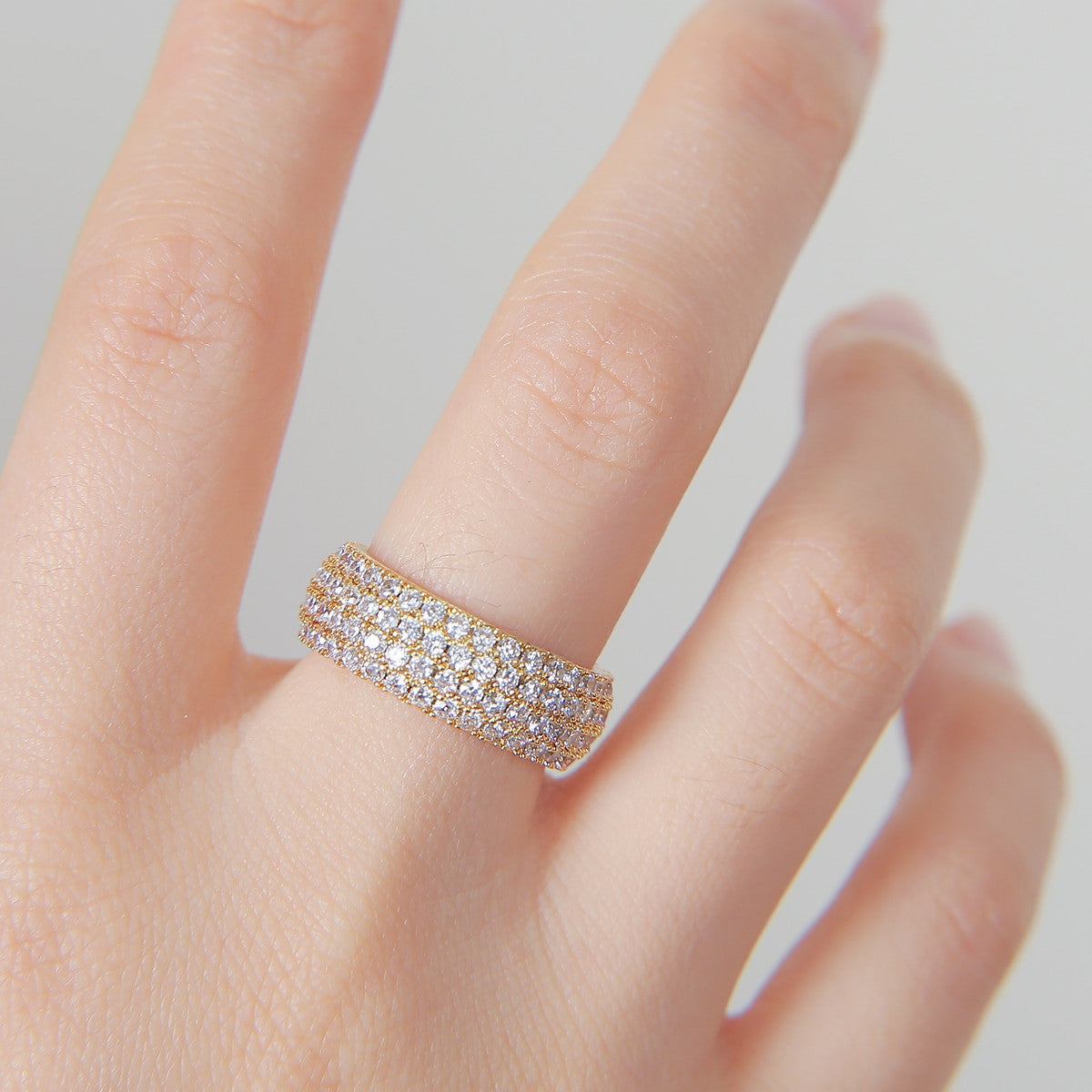 24k Gold 925 Silver 2-5 Row Blinged Out Flooded Ice Mens Rings