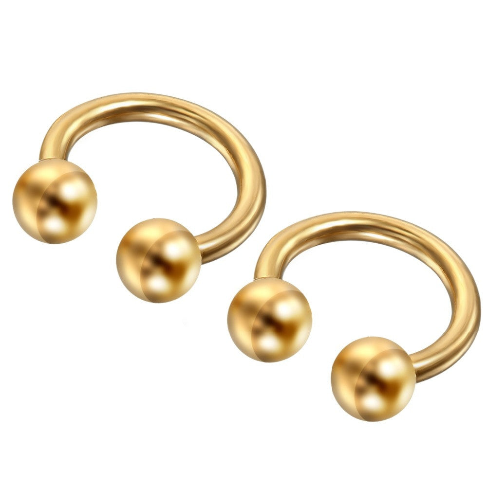 14k Gold Silver Black Over Solid Stainless Steel Bull Septum Nose Ring