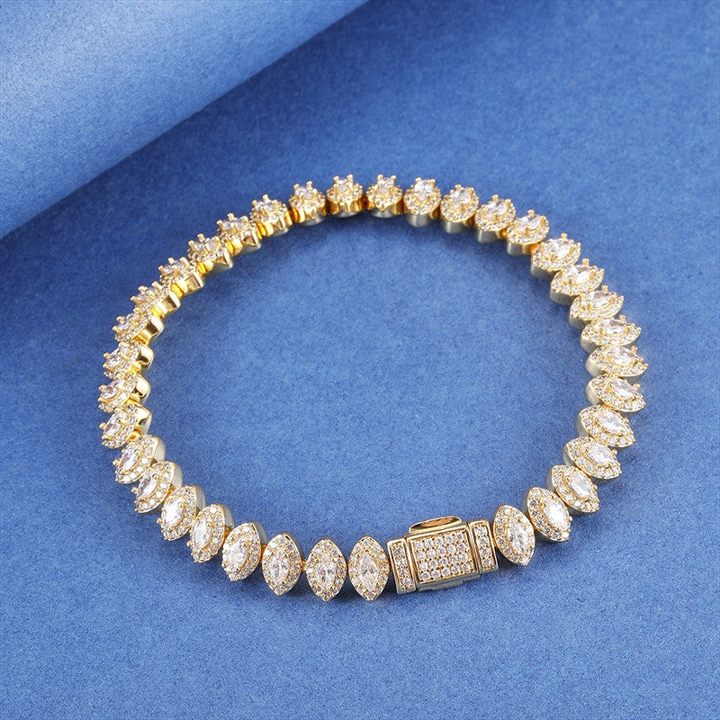 Flooded Ice Horse Eye 8mm AAA True Micro Pave Stone Bracelet