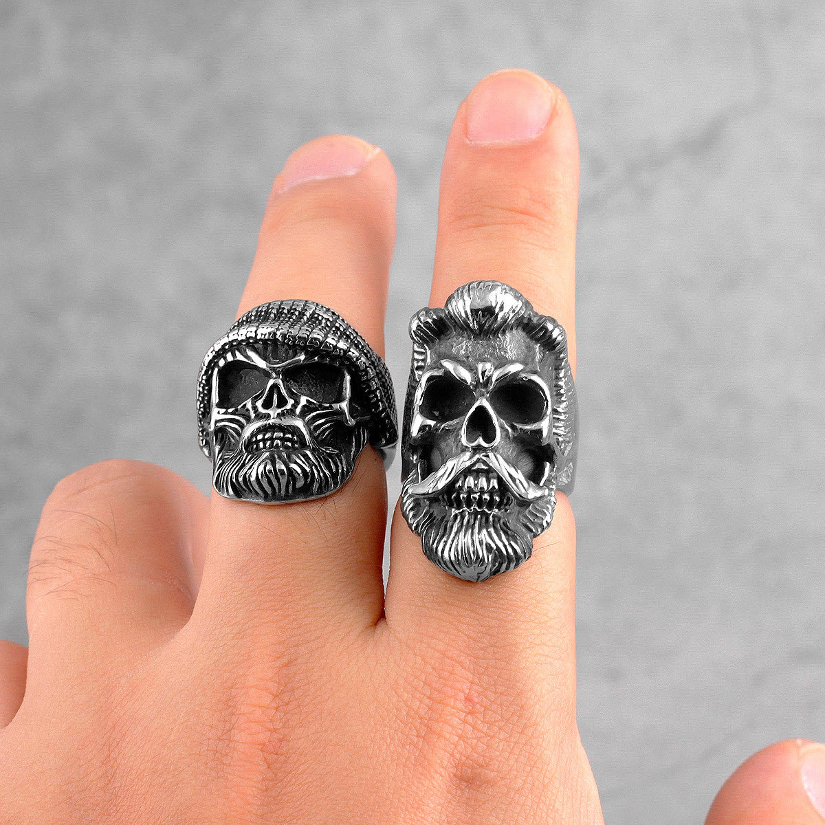 Gentleman Badass | 316L Stainless Steel Skull Head Hip Hop Street Wear Ring