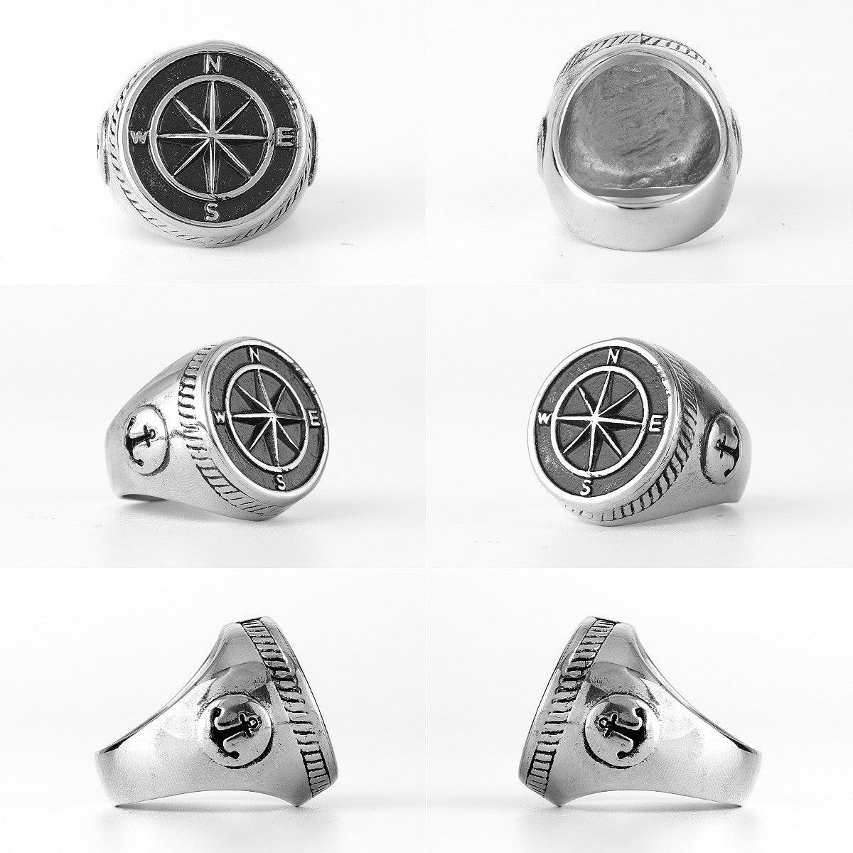 The Navigator Compass | 316L Stainless Steel Adventurer Traveler Street Wear Compass Ring