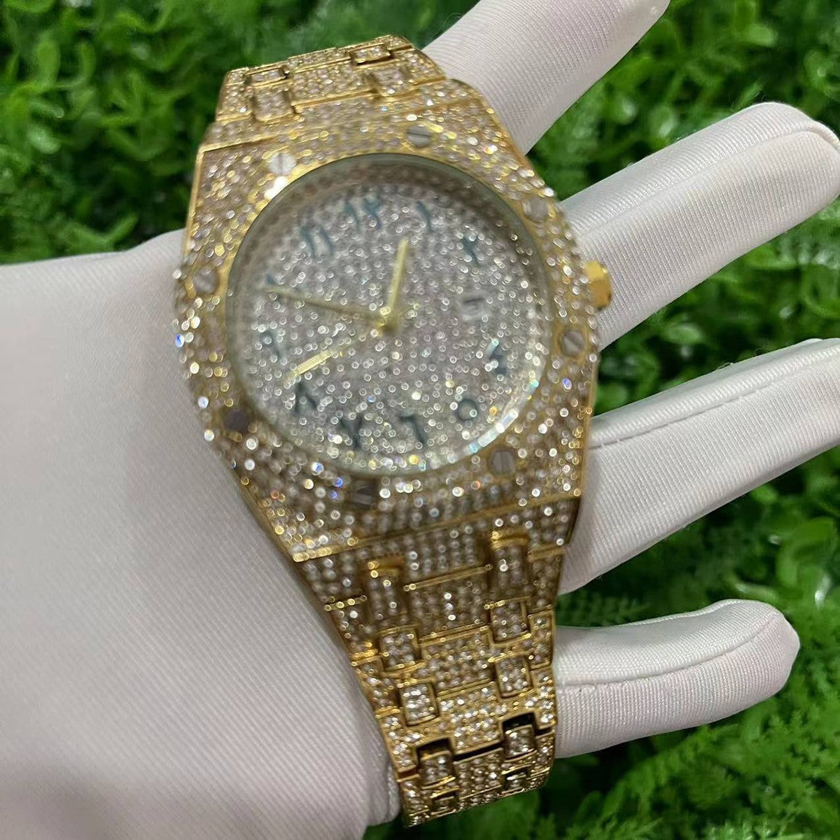Mens Iced Blinged Out Full Micro Pave Hip Hop International Baller Watch