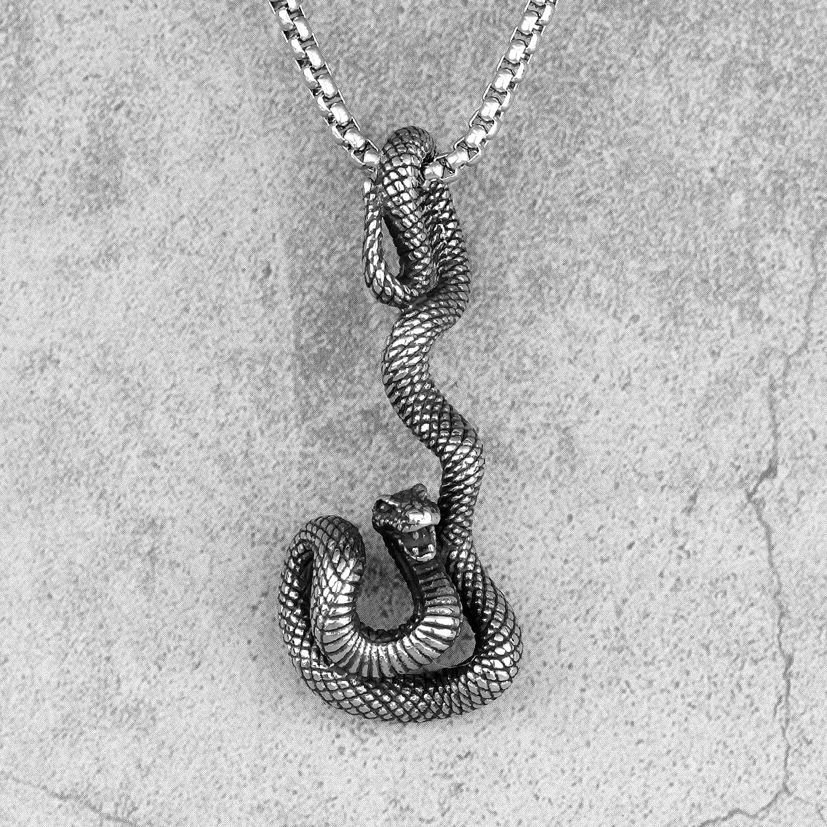 The Viper | Stainless Steel Striking Viper Snake Street Wear Hip Hop Pendant Chain