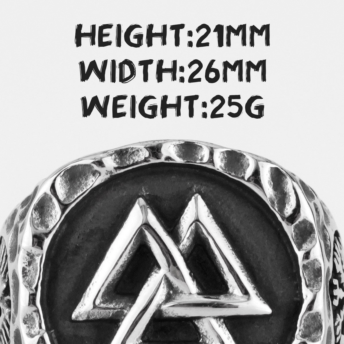 Mens Viking Stainless Steel Myth Odin Tri Triangle Vintage Personality Rings
