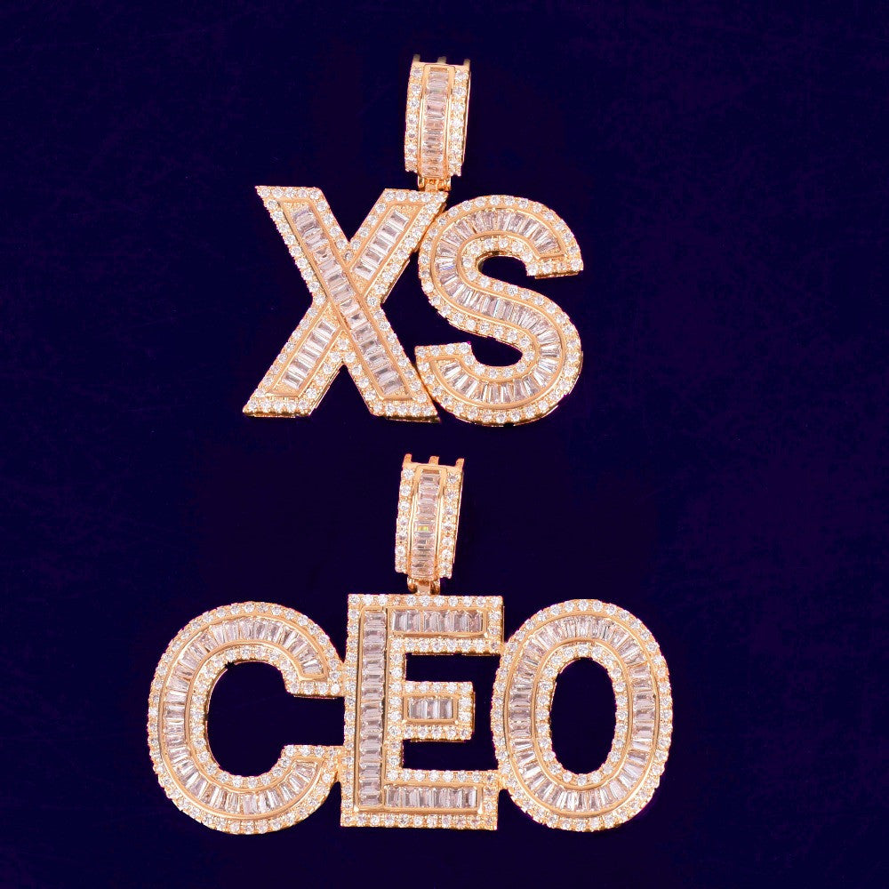 The Bold Print | VVS Diamond CZ Baguette Custom Made Hip Hop Pendant