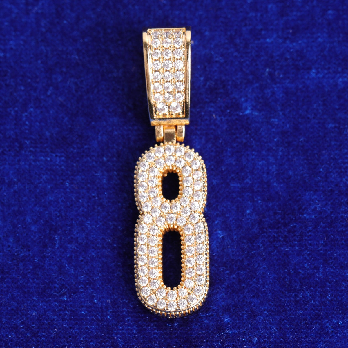 The Digits | VVS Diamond CZ Cluster Stone Number Iced Blinged Out Pendants