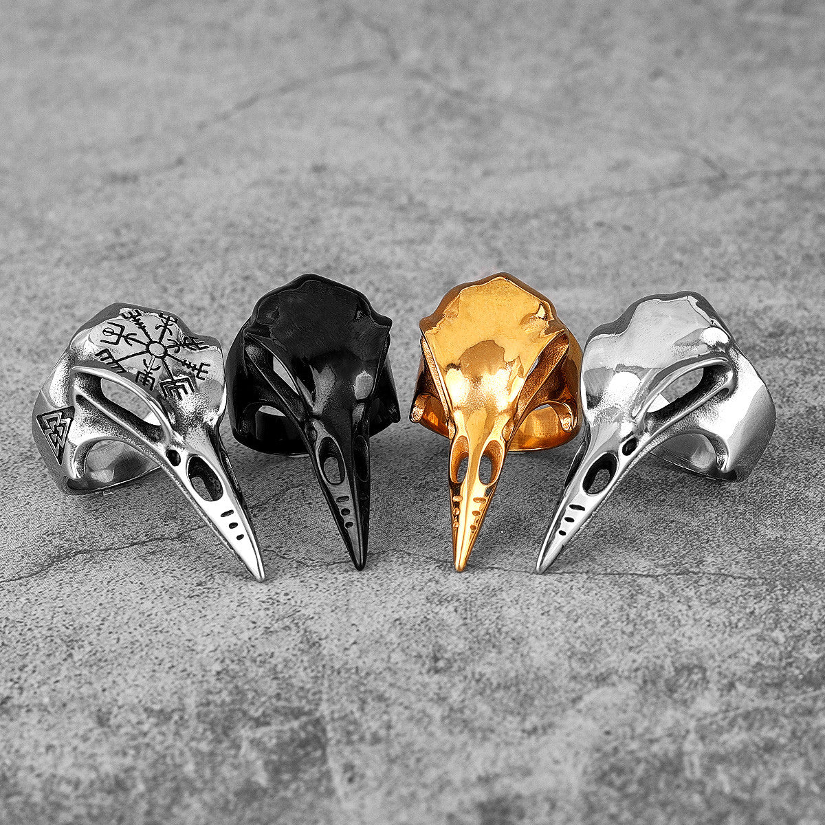 Crow Skull | No Fade Stainless Steel Gold Silver Black Street Wear Men's Designer Rings