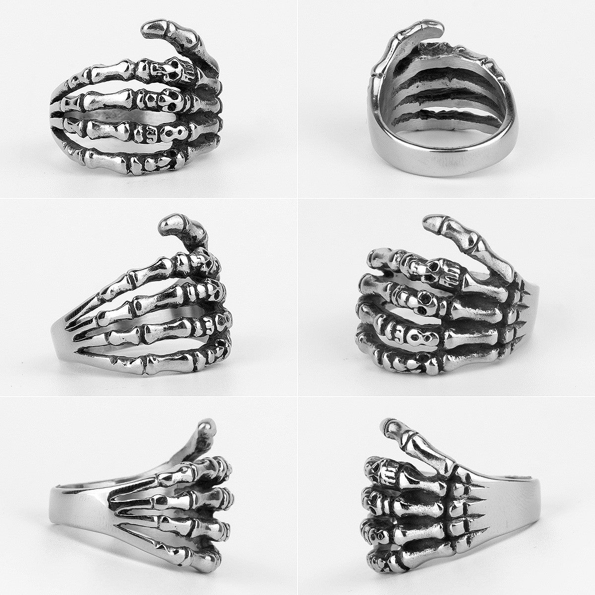 316L Dragon Claw Hand Bone No Fade Stainless Steel Street Wear Mens Fashion Rings