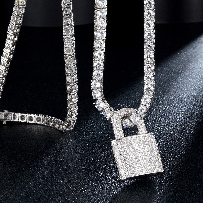 Game On Lock AAA Micro Pave Flooded Ice 18k Gold .925 Silver Hip Hop Pendant