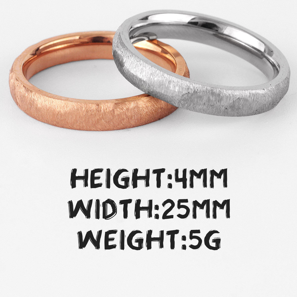 Charm Simple | 14k Gold Over No Fade Stainless Steel Brushed Couples Rings