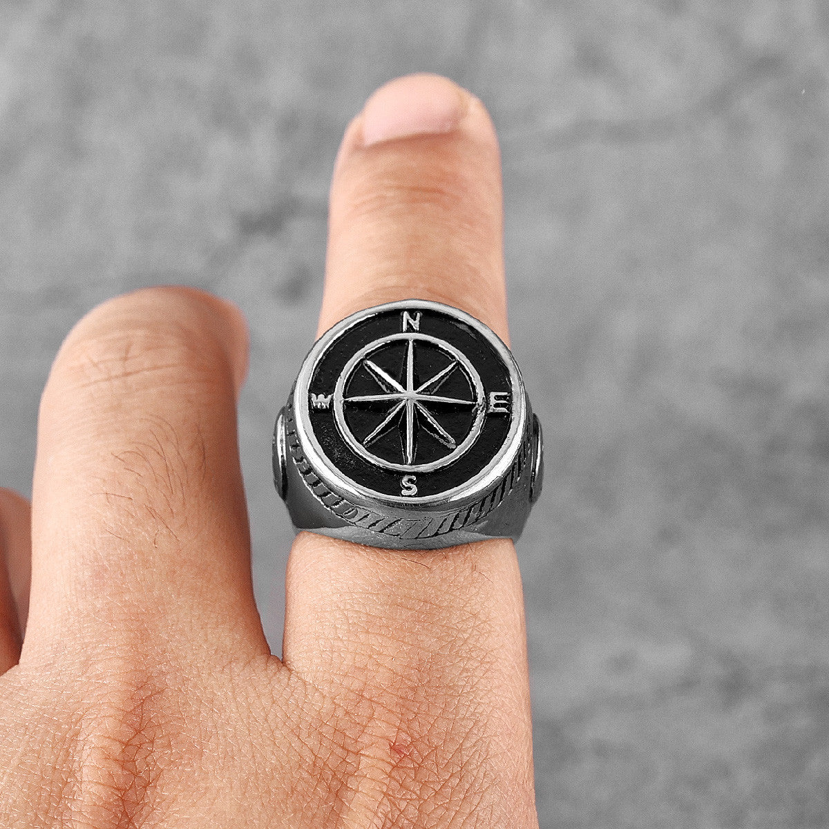 The Navigator Compass | 316L Stainless Steel Adventurer Traveler Street Wear Compass Ring