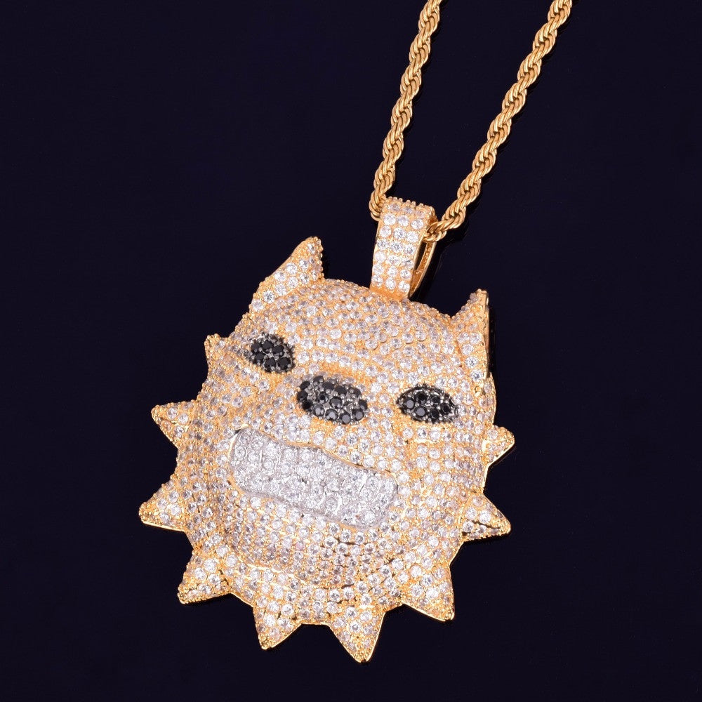 Pit Master | Growling Spiked Collar Pitbull Dog VVS Diamond CZ Hip
