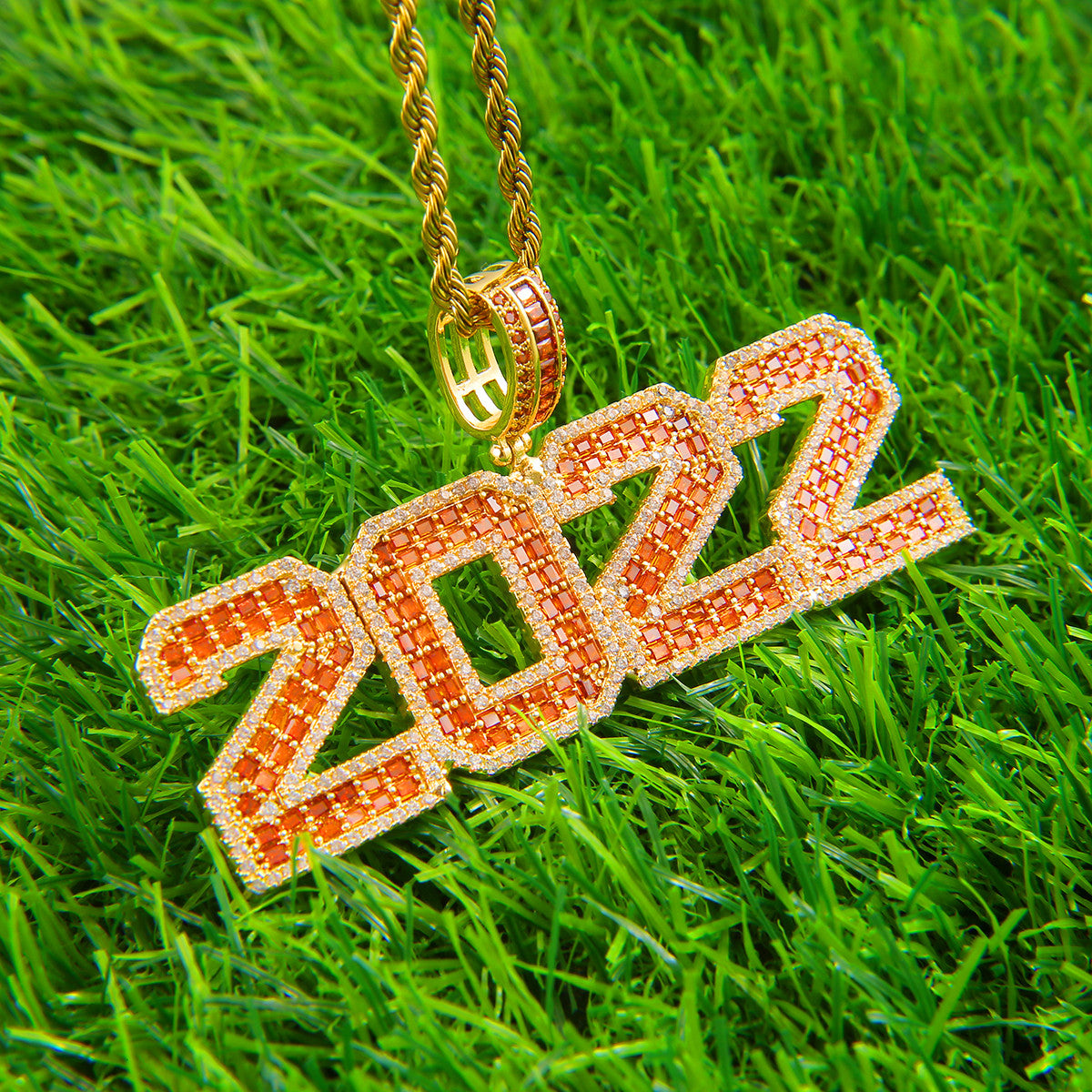 Iced Candied | Hip Hop Solid Back Baguette Custom Blinged Out Pendant