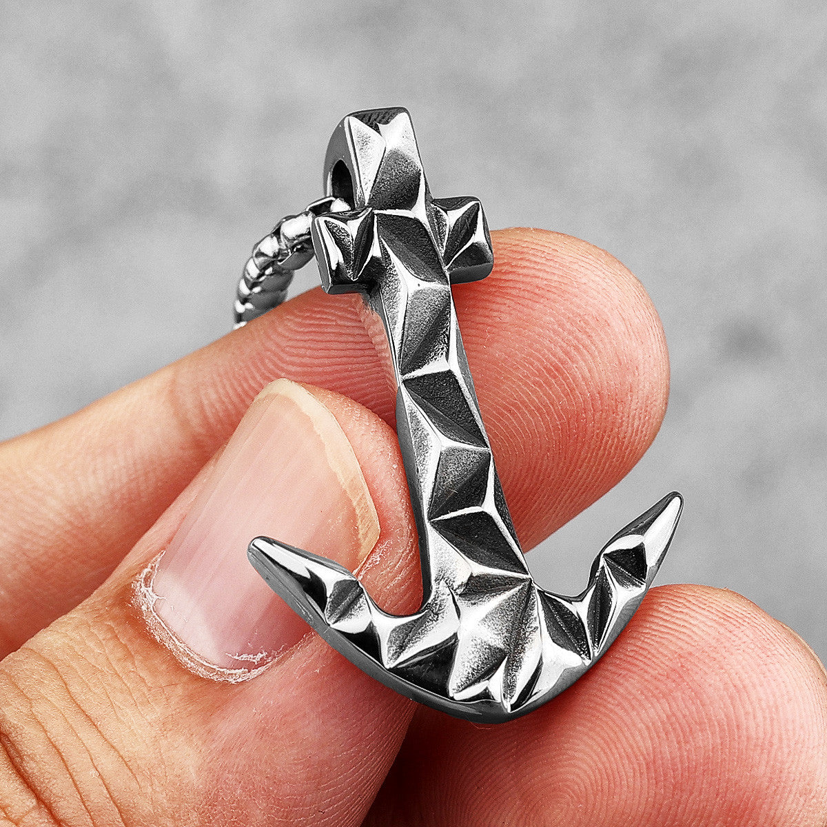 Cutting Anchor | 316L Stainless Steel Men's Nautical Carved Anchor Pendant