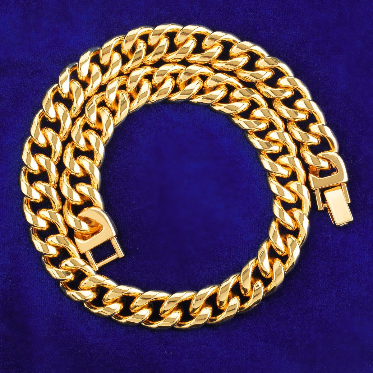 24k Gold over Stainless Steel Big Boy 15mm Miami Cuban Link Bling Hip Hop Chain Necklace