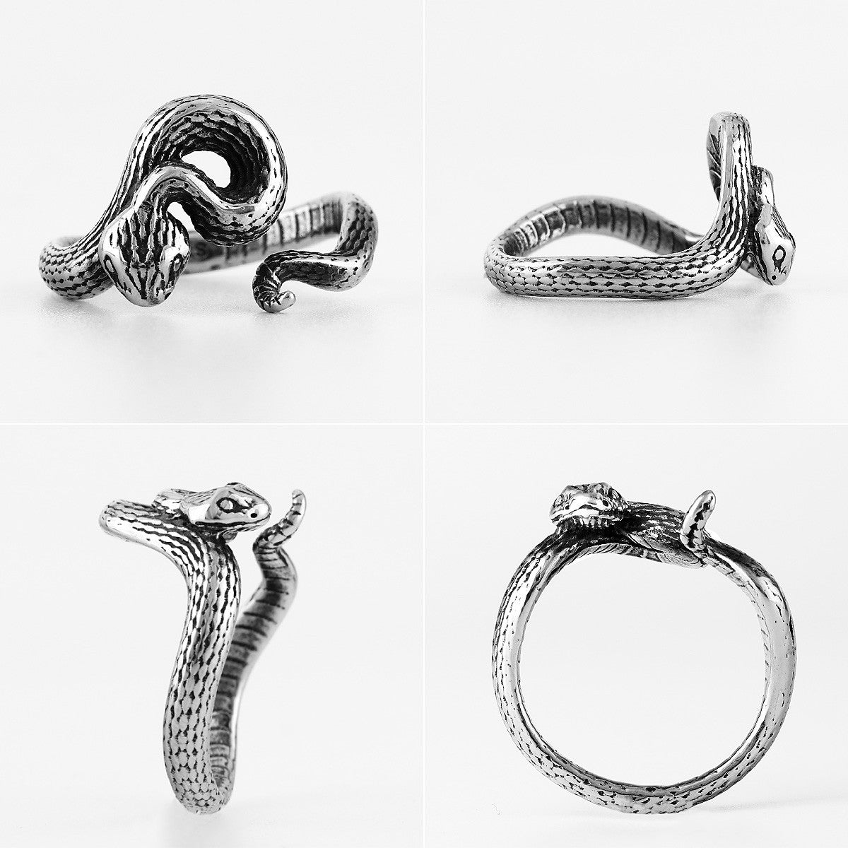 Rattlesnake Viper | 316L Stainless Steel Mens Street Wear Rings