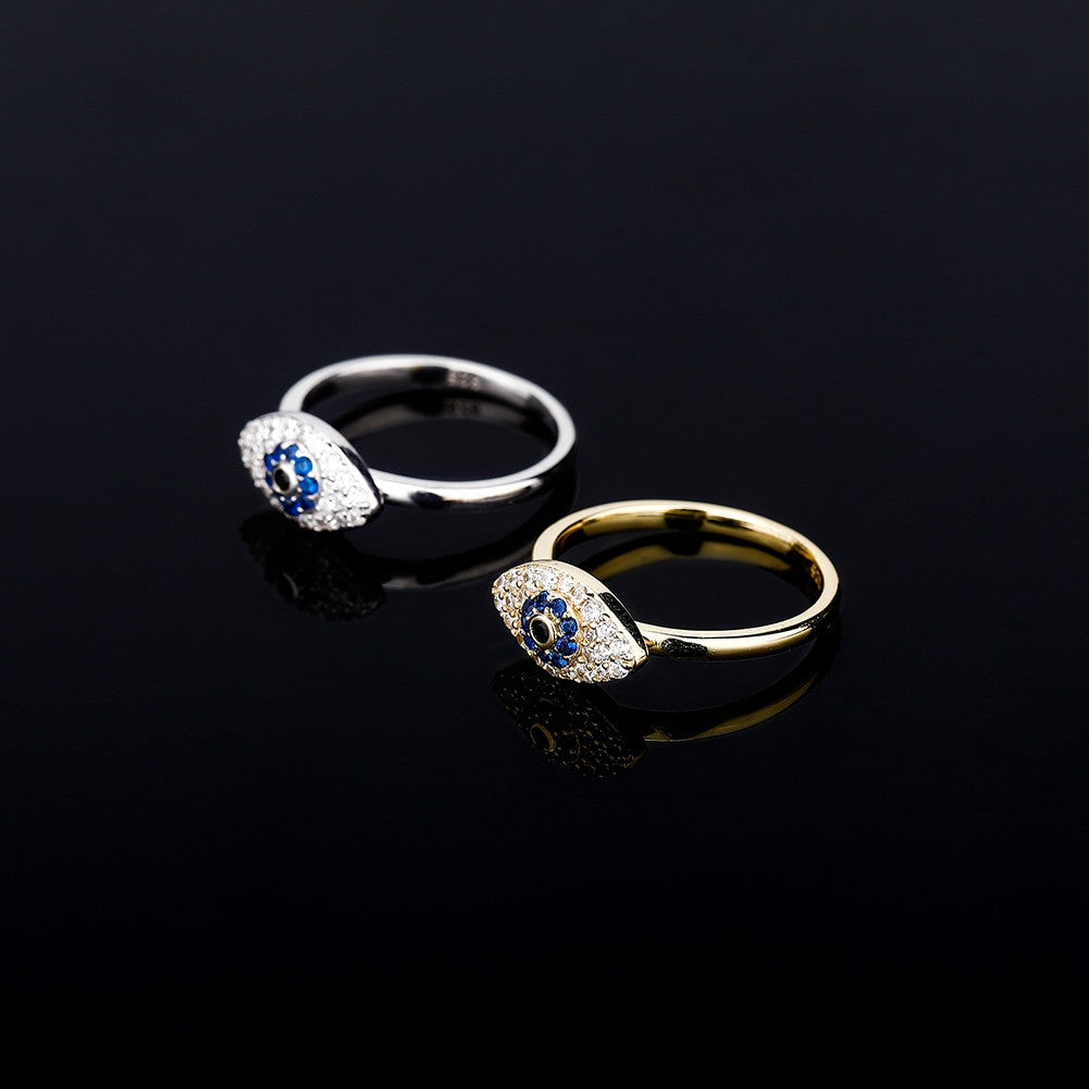 All Seeing Evil Eye Solid 925 Sterling Silver Vintage Look Bling Rings