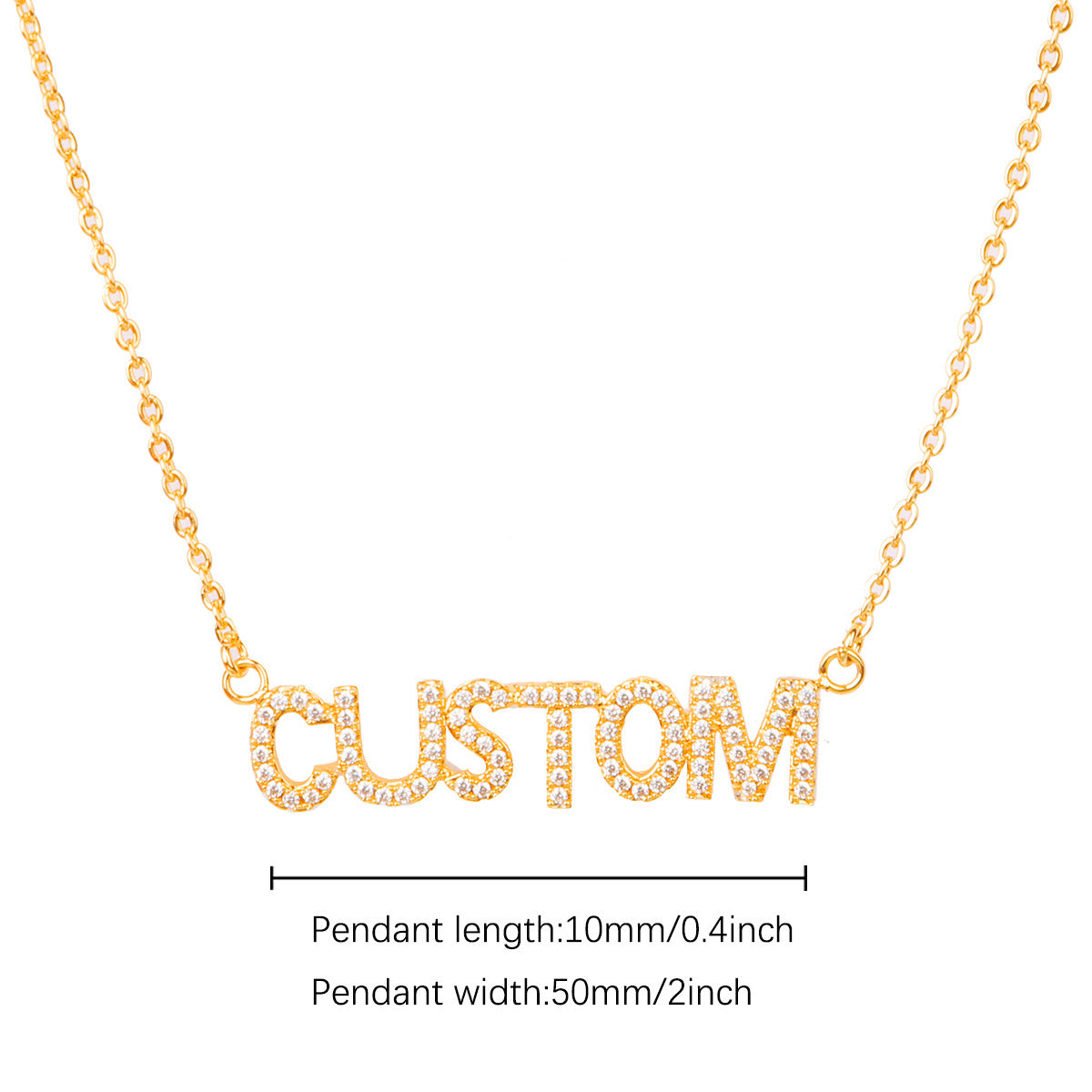 Classic Nameplate | Iced Prong Set Blinged Out Custom Made Initial Letter Necklace