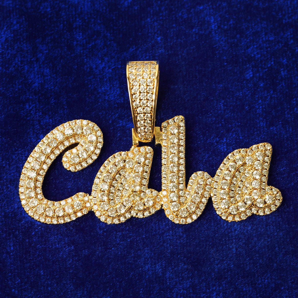 Frost Triple Strand | Three Row Raised Iced Custom Blinged Out Pendant