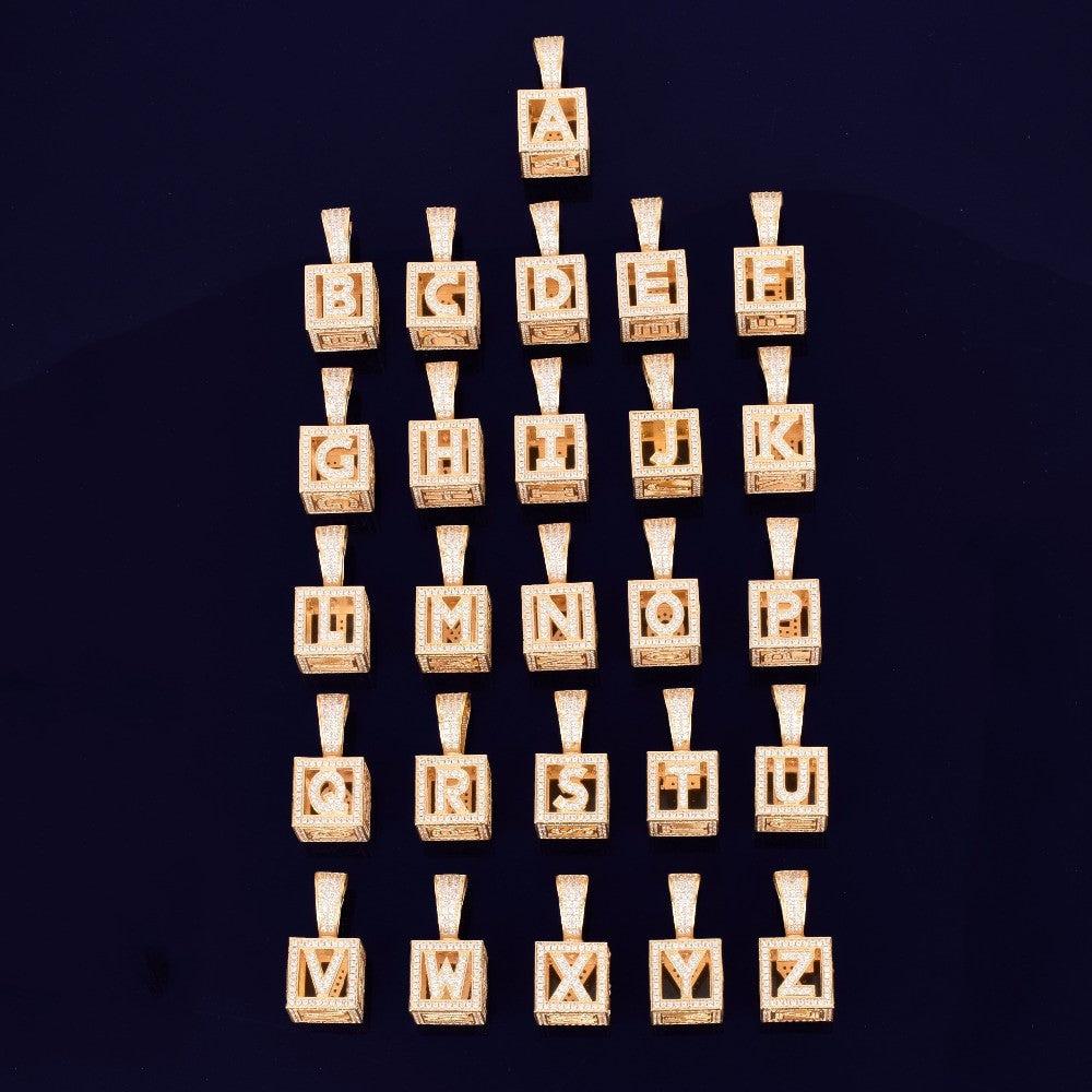 Golden Melody | Hip Hop Baby Block Custom Nameplate Pendant