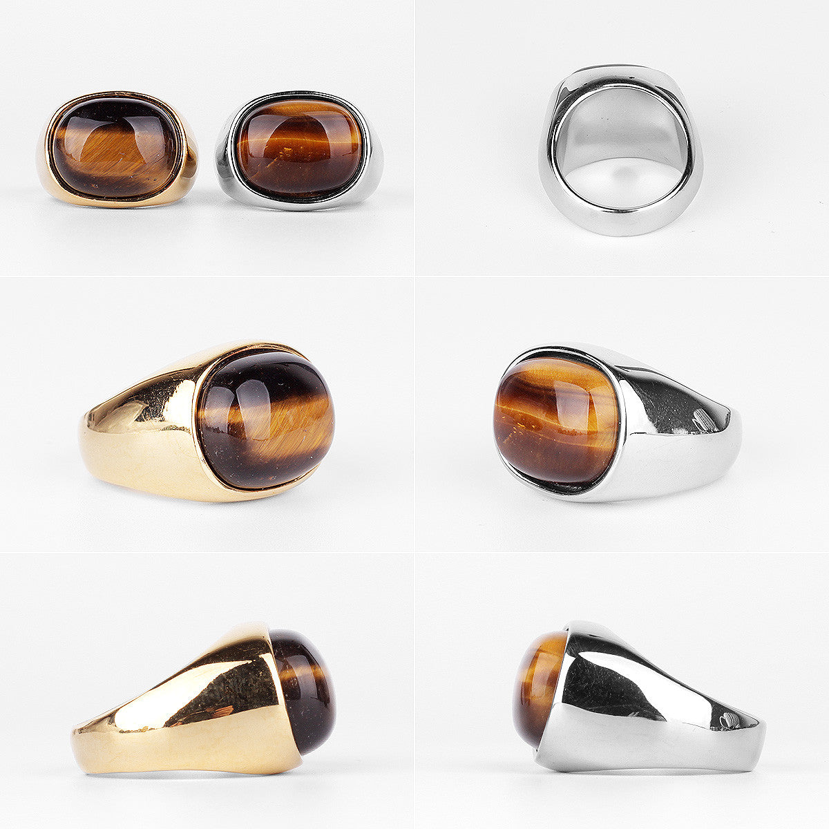 Wood Grain | 316L No Fade Stainless Steel Luxury Hip Hop Street Wear Rings