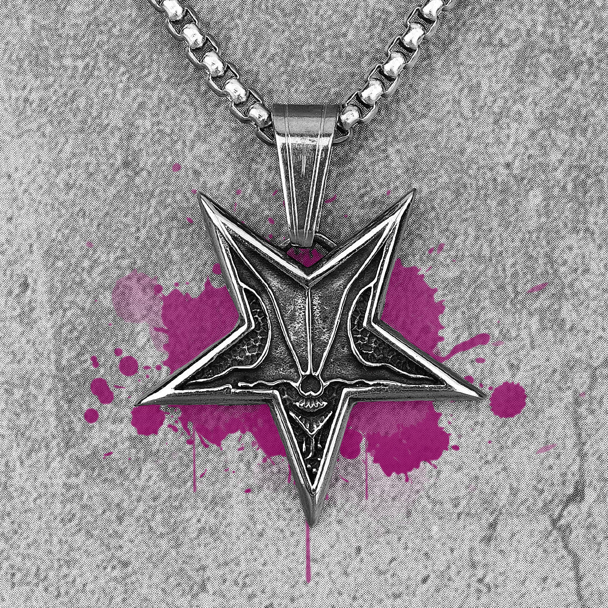 Pentagram | 316L No Fade Stainless Steel Depths Of Evil Pentagram Hip Hop Pendant