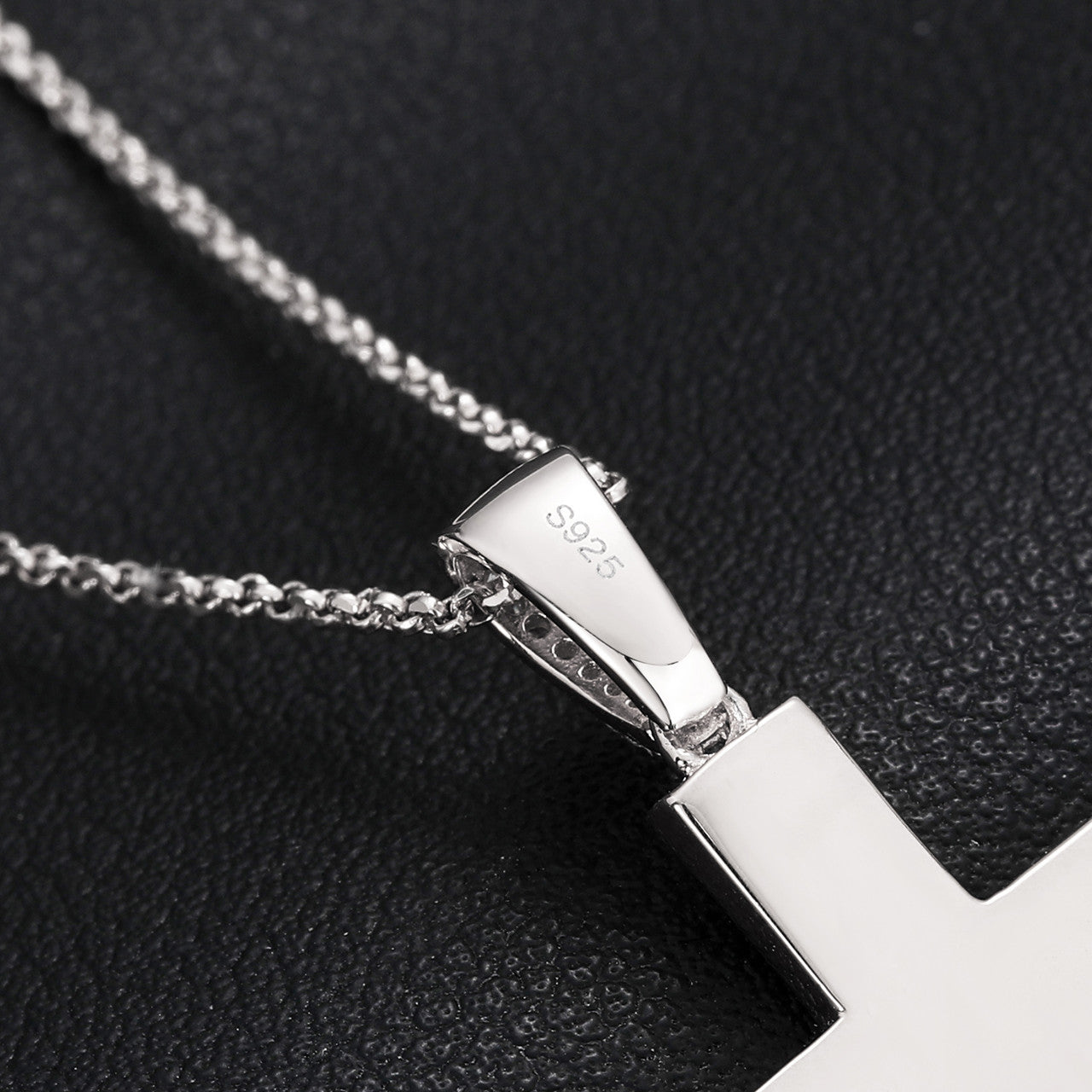 Mens Genuine Diamond 4 Row Solid 925 Sterling Silver Hip Hop Flooded Ice Cross Pendant