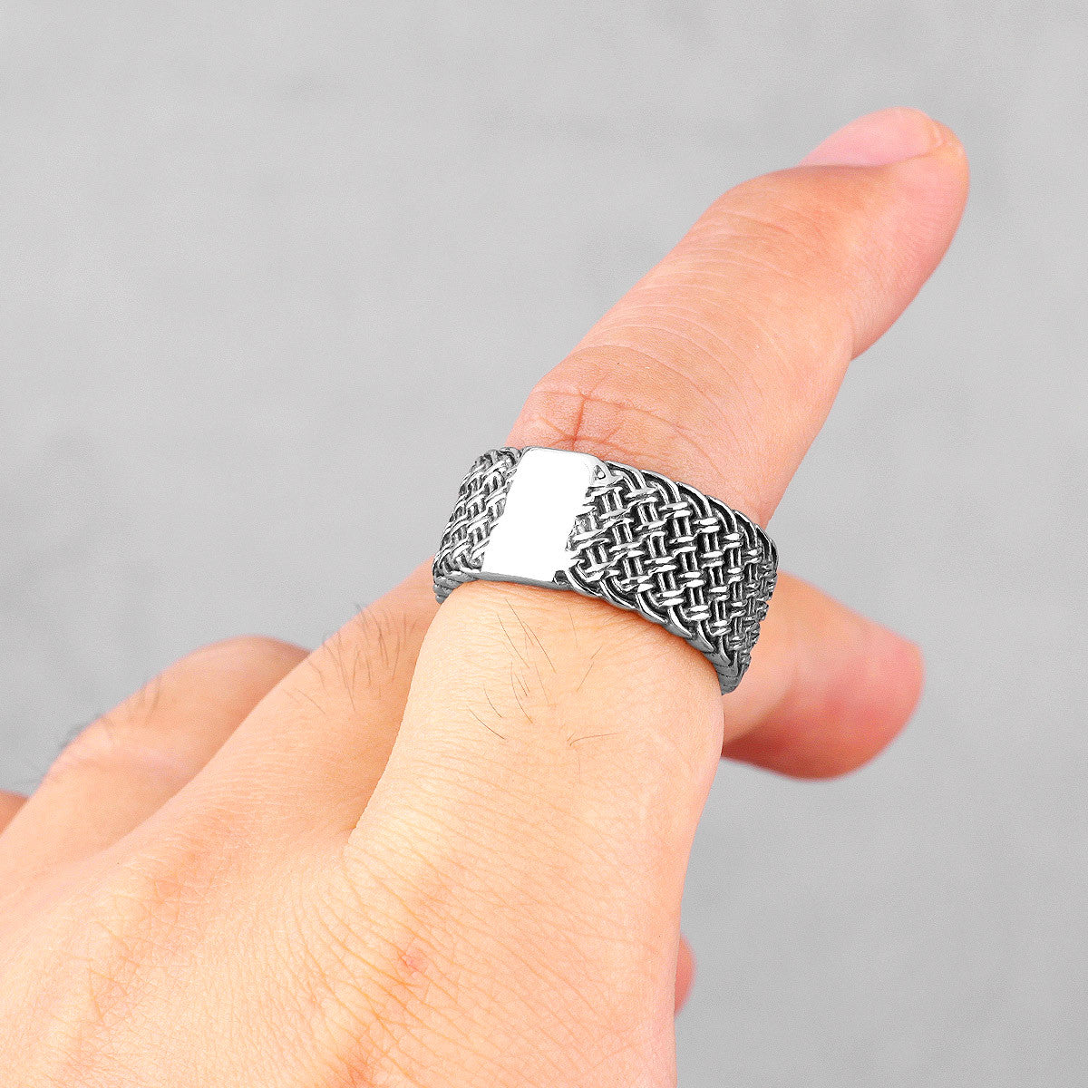 Mens Couples No Fade Stainless Steel Interweaving Love Casual Street Wear Rings