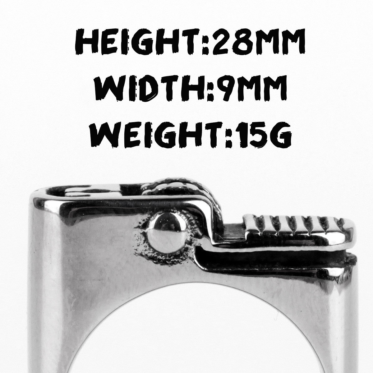 Men's 316L Stainless Steel Faux Lighter No Fade Street Wear Rings