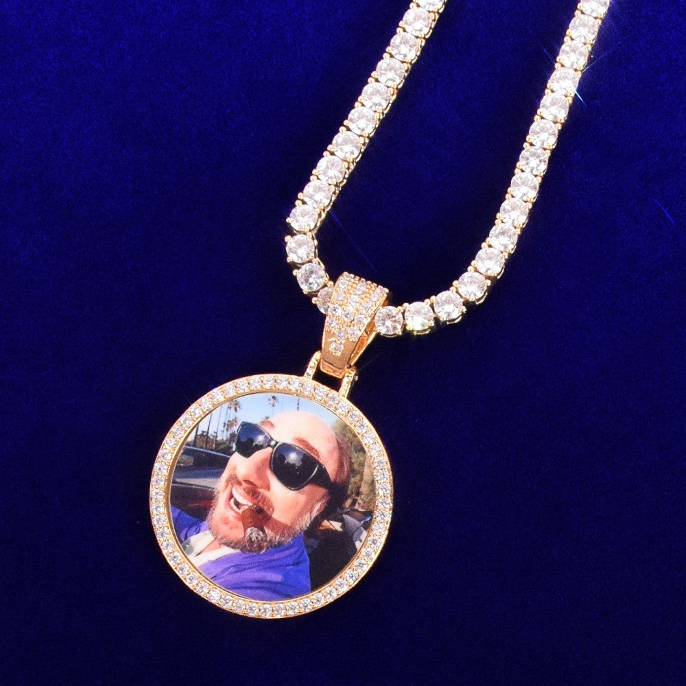 Perfect Reflections | Flooded Ice Custom Solid Back Picture Medallion Chain Necklace