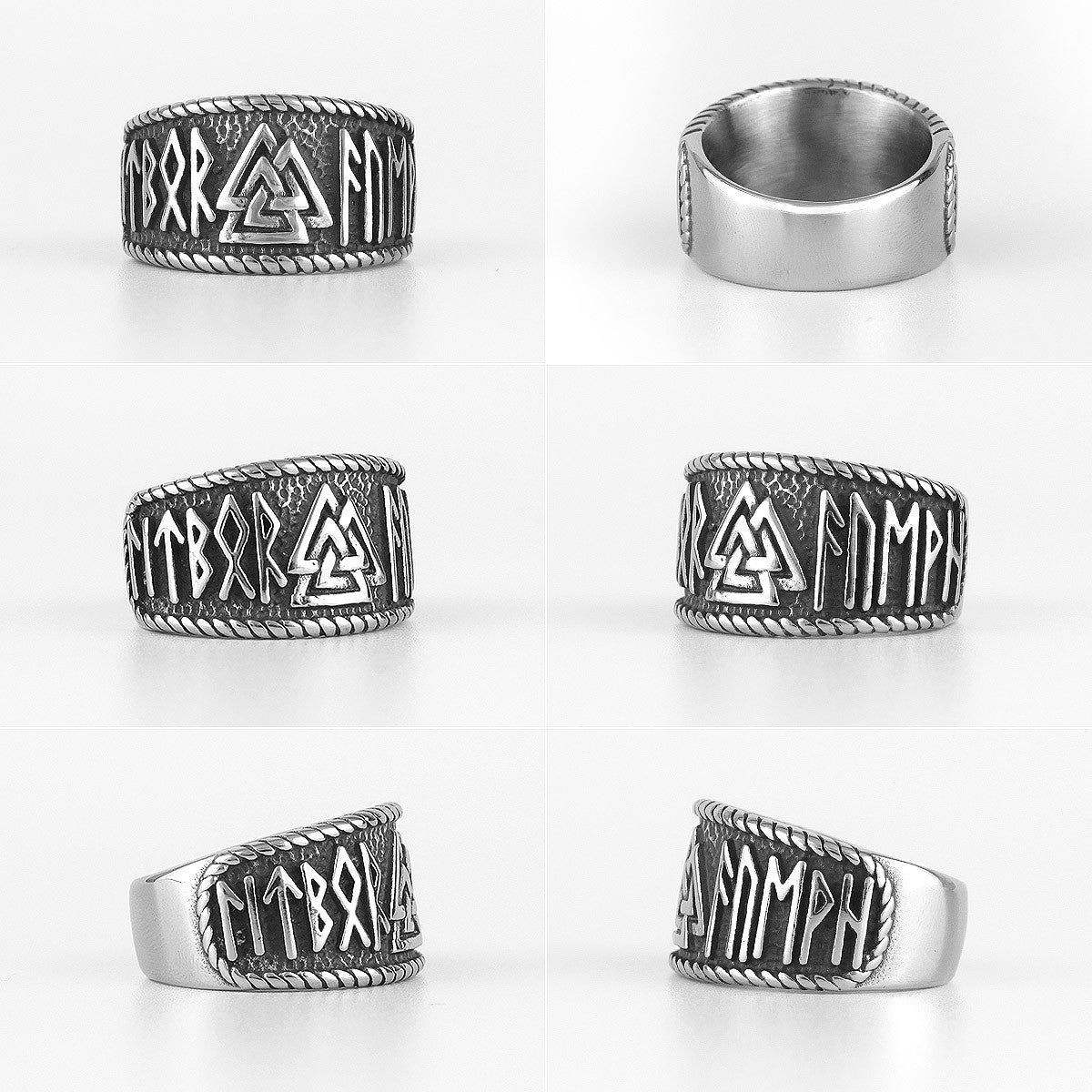 The Myth Of Odin | 316L No Fade Stainless Steel Three Triangle Norse Mythology Unique Ring