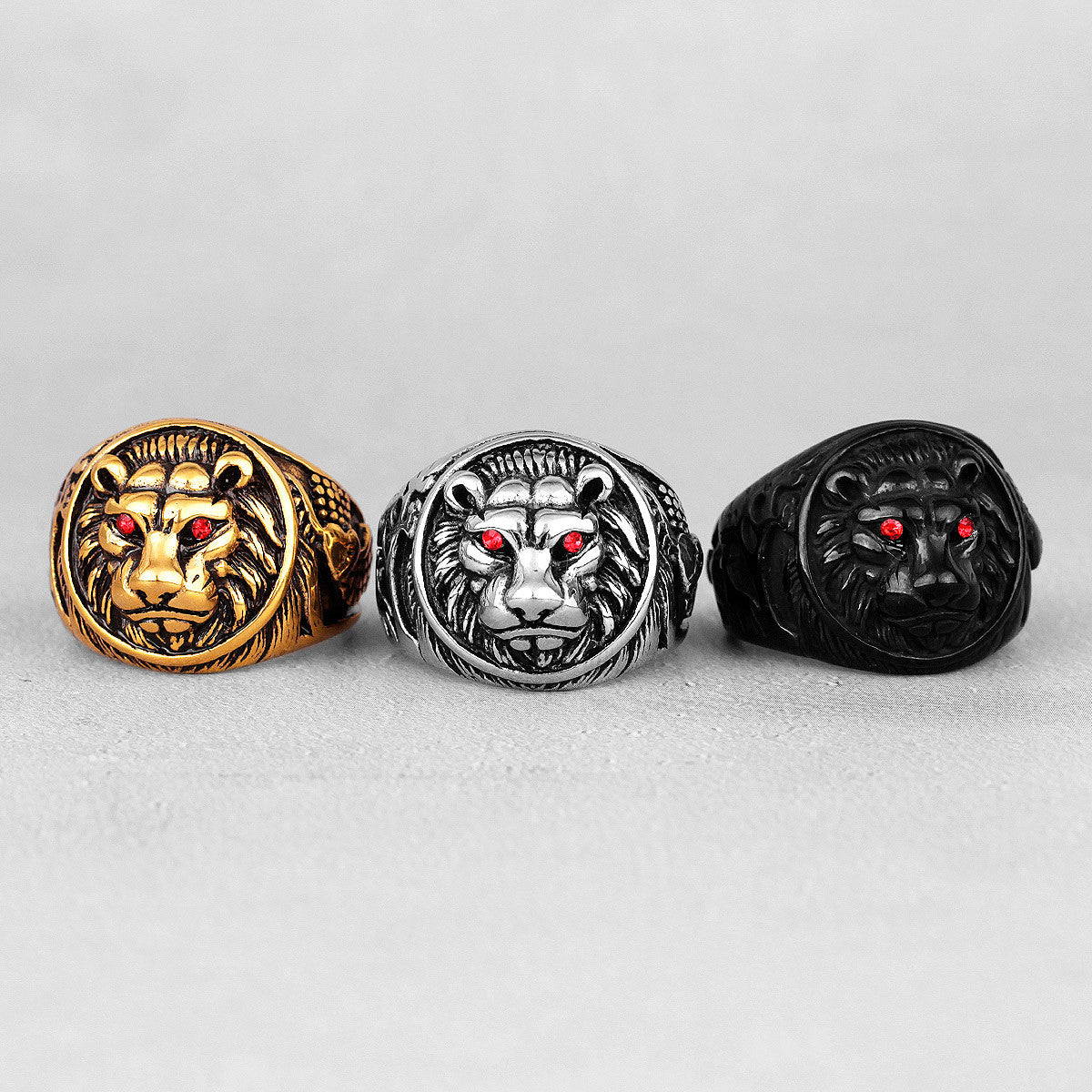The Tiger's Eye | 14k Gold Black Over Solid Stainless Steel Tiger Street Wear Rings