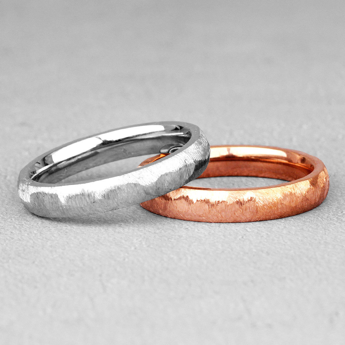 Charm Simple | 14k Gold Over No Fade Stainless Steel Brushed Couples Rings