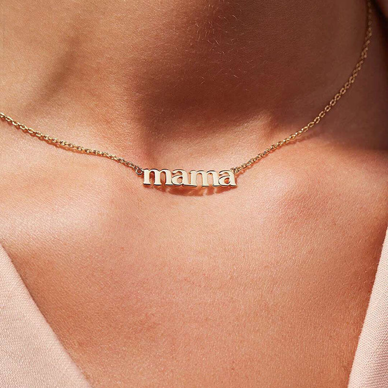MAMA | 18k Gold No Fade Stainless Steel Mama Mom Tarnish Free Initial Letter Necklace